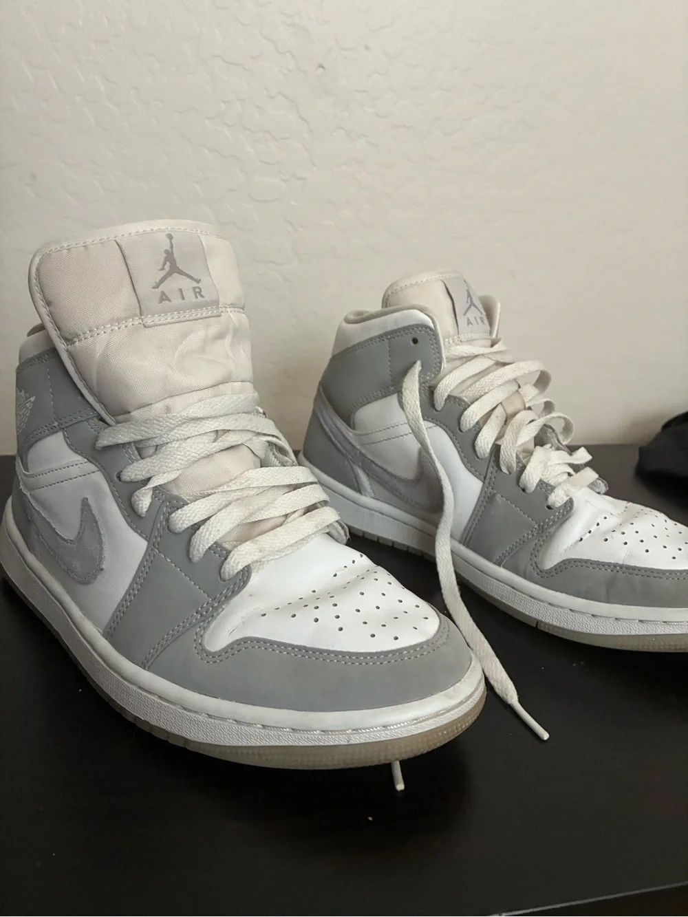 Jordan Women’s High-Top Sneakers in White and Light Gray